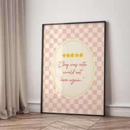 Chef Was Cute Print - Pink Kitchen Blush Trendy Wall Art Dining Room Decor Apartment - thumbnail 2