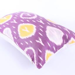 Ikat Silk Velvet Pillow 16x24 - Handmade Boho Cushion Cover Turkish Home Decor Accent - thumbnail 3