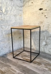 Handmade in The UK Industrial Style Minimal Side Table Modern Display Thin Narrow Framed - thumbnail 1