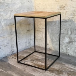 Handmade in The UK Industrial Style Minimal Side Table Modern Display Thin Narrow Framed - thumbnail 2