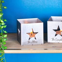 Personalised Star Metal Tea Light Holder - thumbnail 1