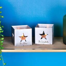 Personalised Star Metal Tea Light Holder - thumbnail 2