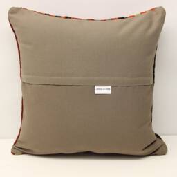 Vintage Kilim Pillow Cover 18x18, Turkish Wool Lumbar Cushion - thumbnail 4