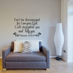 Don't Be Discouraged, For I Am Your God. Will Strengthen You & Help Isaiah 4110 Bible Verse Religious Scripture Wall Decal Art 179 - thumbnail 1