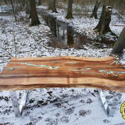 Live Edge Coffee Table ???Blue Winter - thumbnail 4
