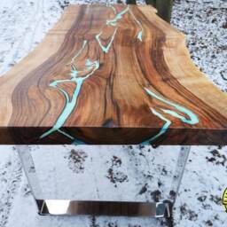 Live Edge Coffee Table ???Blue Winter - thumbnail 3