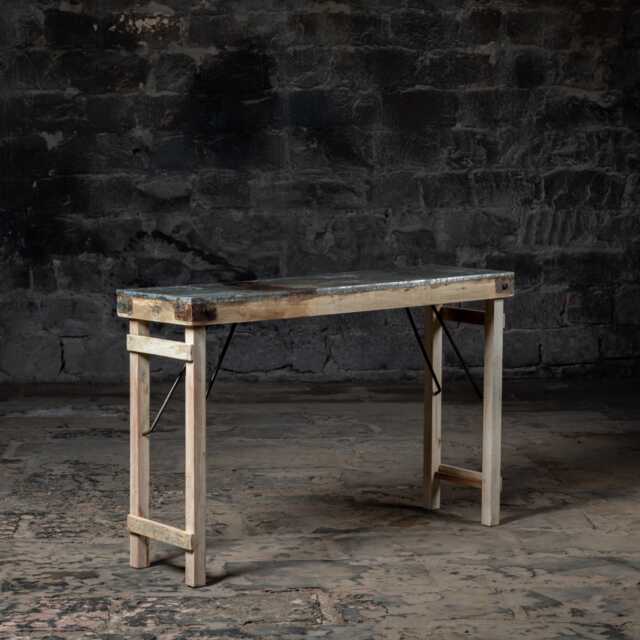 Handmade Rustic Iron Top Console Table Reclaimed Wood Entryway Table - image 1