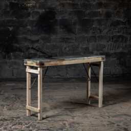 Handmade Rustic Iron Top Console Table Reclaimed Wood Entryway Table - thumbnail 1