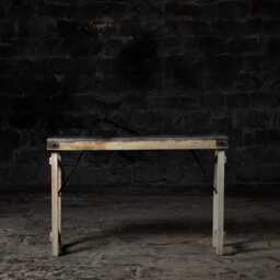 Handmade Rustic Iron Top Console Table Reclaimed Wood Entryway Table - thumbnail 2