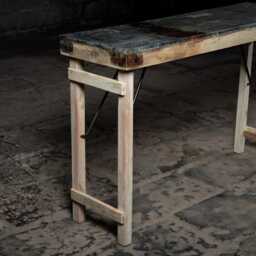 Handmade Rustic Iron Top Console Table Reclaimed Wood Entryway Table - thumbnail 3