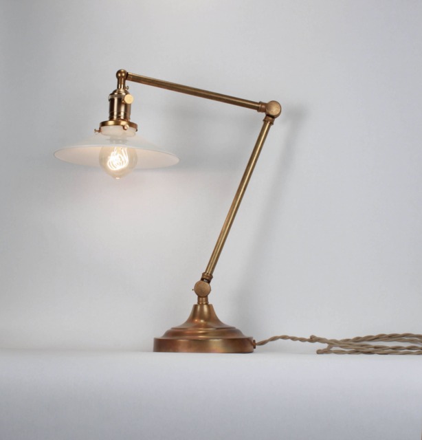 Vintage Industrial Desk Lamp - Victorian Table Task Light Steampunk Art Deco - image 1