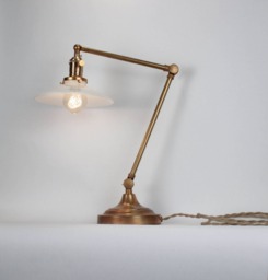 Vintage Industrial Desk Lamp - Victorian Table Task Light Steampunk Art Deco - thumbnail 1