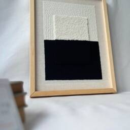 Framed Textile Wall Art, Yin Yang Fiber Artwork For Japandi, Wabi Sabi & Organic Modern Interiors - thumbnail 4