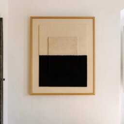 Framed Textile Wall Art, Yin Yang Fiber Artwork For Japandi, Wabi Sabi & Organic Modern Interiors - thumbnail 2
