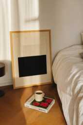 Framed Textile Wall Art, Yin Yang Fiber Artwork For Japandi, Wabi Sabi & Organic Modern Interiors - thumbnail 1