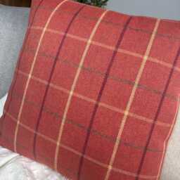 Decorative Pillow Cover, Highland Tartan Check Cushion Cover, Red/Orange Modern Countryside Home Decor - thumbnail 4