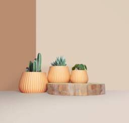 Planter Pot, 3D Printed Cactus, Succulent Planters , Mid Century Idea Gift For Home, Home Decor - thumbnail 1