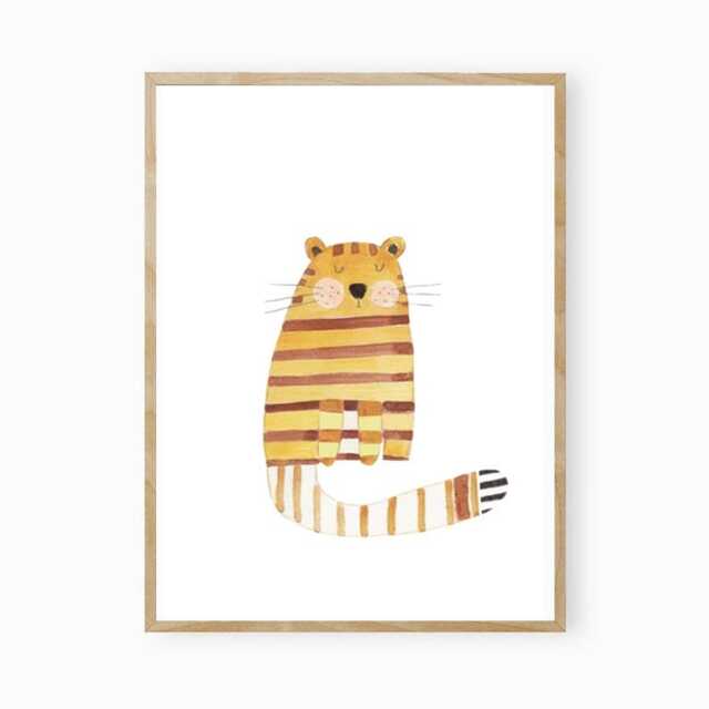 Children's Room Poster, Birth Gift, Nursery Picture, Little Tiger - image 1