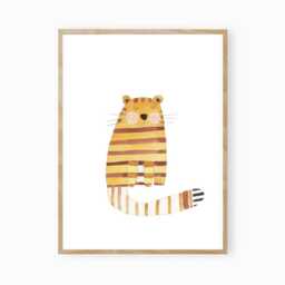 Children's Room Poster, Birth Gift, Nursery Picture, Little Tiger - thumbnail 1