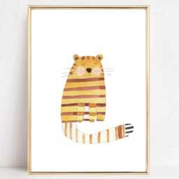 Children's Room Poster, Birth Gift, Nursery Picture, Little Tiger - thumbnail 2
