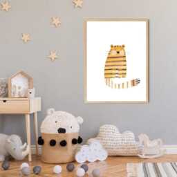 Children's Room Poster, Birth Gift, Nursery Picture, Little Tiger - thumbnail 3