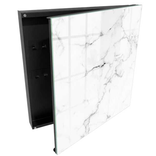 Marble Pattern Wall Mounted Key Cabinet, White Box For Wall, Minimalist Textures, Lovers Of Modernity - image 1
