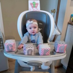 Personalized Baby Name Blocks, Newborn Girl Shower Gift, Nursery Shelf Decor, Custom Fabric Letter Cubes, 1st Birthday New Gift - thumbnail 2