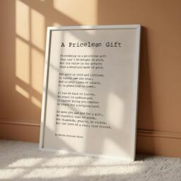 A Priceless Gift Poem Print - Helen Steiner Rice Friendship Wall Art Fine Typography Best Friend - thumbnail 1