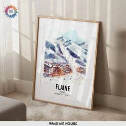 Flaine Poster Print - Watercolour Ski Alpine Art - Travel Wall Artwork Skiing Gifts French Alps Decor Snowboarding Resort Gift - thumbnail 3