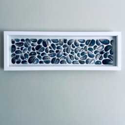 Cornish Mussel Shell Wall Art Large Framed Panoramic Picture Coastal Home Decor Handmade in Cornwall