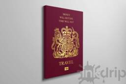 British UK Passport Canvas Art Print, Travel Inspiration - thumbnail 1