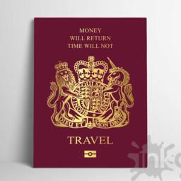 British UK Passport Canvas Art Print, Travel Inspiration - thumbnail 2