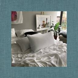 Sapphire Blue Pair Of Linen Pillowcases - Tailored Bedding 100% Flax Natural Fabric Made To Order in The Usa - thumbnail 1
