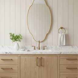Modern Oval Brass Mirror - Asymmetrical Handmade Vanity Wall - thumbnail 3