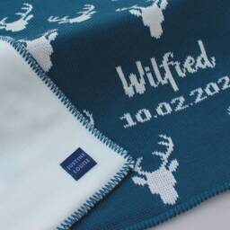 Personalised Stag Baby Blanket, Luxury Named New Gift - thumbnail 3