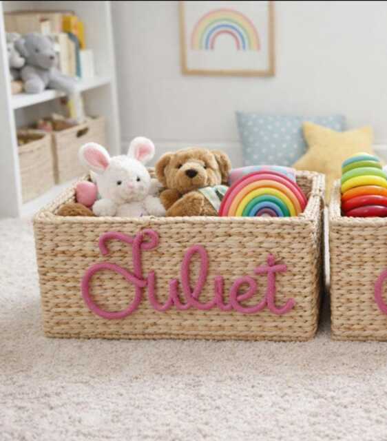 Personalised Knitted Wire Name Sign, Nursery Wall Decor, Baby Gift UK - image 1