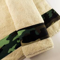 Camo Fabric Trimmed Towel Ringspun Cotton Bathroom Decor - thumbnail 3
