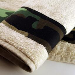 Camo Fabric Trimmed Towel Ringspun Cotton Bathroom Decor - thumbnail 2