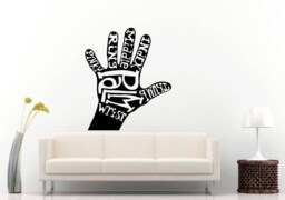 Palm Wrist Thumb Pinky Ring Middle Index Fingers Hand Body Words Diy Wall Stickers Decals Vinyl Mural Decor Art L2179 - thumbnail 1