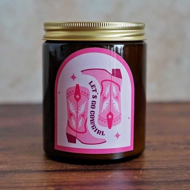 Let's Go Cowgirl - Funny Soy Candle Gift, Hand-Poured Novelty For Her Pink Pony Club Chappell Roan - image 1