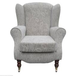 Handmade Floral Wingback Armchair British Fireside Accent Chair - thumbnail 2