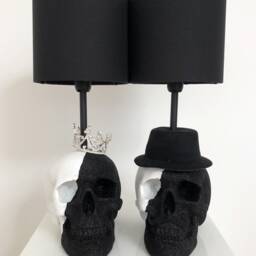 Mr & Mrs Skull Lamp // Decor Handmade By Haus Of Skulls - thumbnail 3