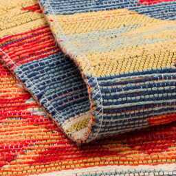 Cotton Turkish Kilim Rug Recycled Bohemian Flatweave Carpet - thumbnail 4