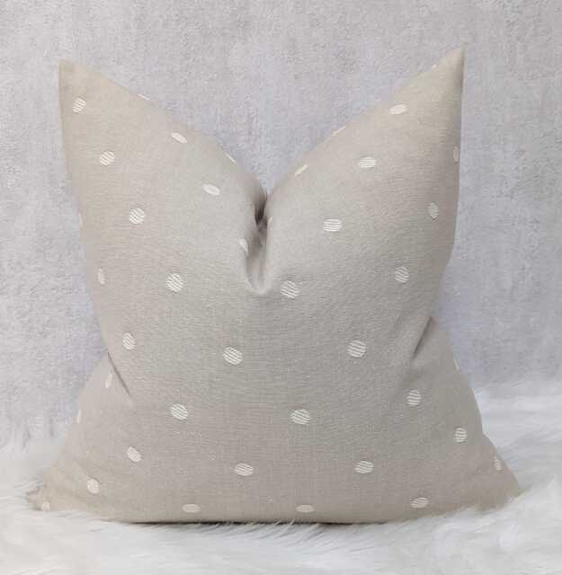 Decorative Natural Beige Spot Cushion Cover John Lewis Fabric - Modern Home Decor For Chair, Sofa & Bed Country Pillow Cover - image 1