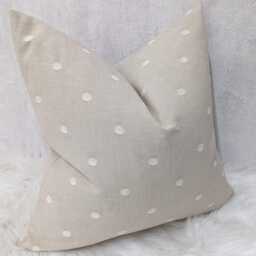 Decorative Natural Beige Spot Cushion Cover John Lewis Fabric - Modern Home Decor For Chair, Sofa & Bed Country Pillow Cover - thumbnail 2