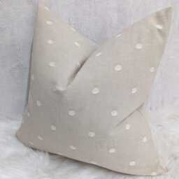 Decorative Natural Beige Spot Cushion Cover John Lewis Fabric - Modern Home Decor For Chair, Sofa & Bed Country Pillow Cover - thumbnail 3