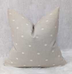 Decorative Natural Beige Spot Cushion Cover John Lewis Fabric - Modern Home Decor For Chair, Sofa & Bed Country Pillow Cover - thumbnail 1