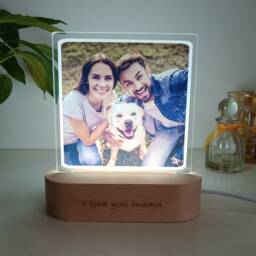 Personalized Photo Lamp With Usb, Custom Night Light Lamp, Gift For Her, Anniversary Gift, Engraved Portrait - thumbnail 3