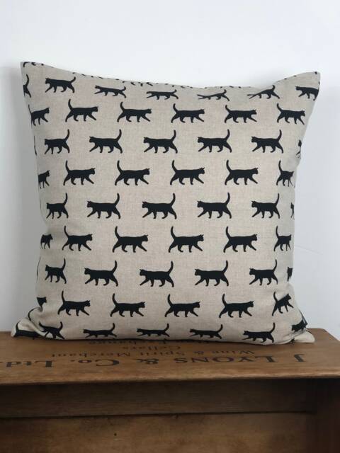 Black Cat Cushion Cushion, Print Pillow, Lovers & Owners Gift, Mothers Day Birthday Present - image 1