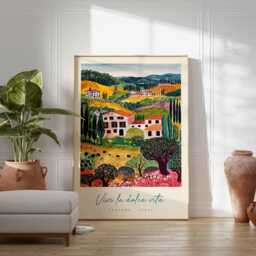 Tuscany Landscape Poster Italian Travel Art Print - thumbnail 2